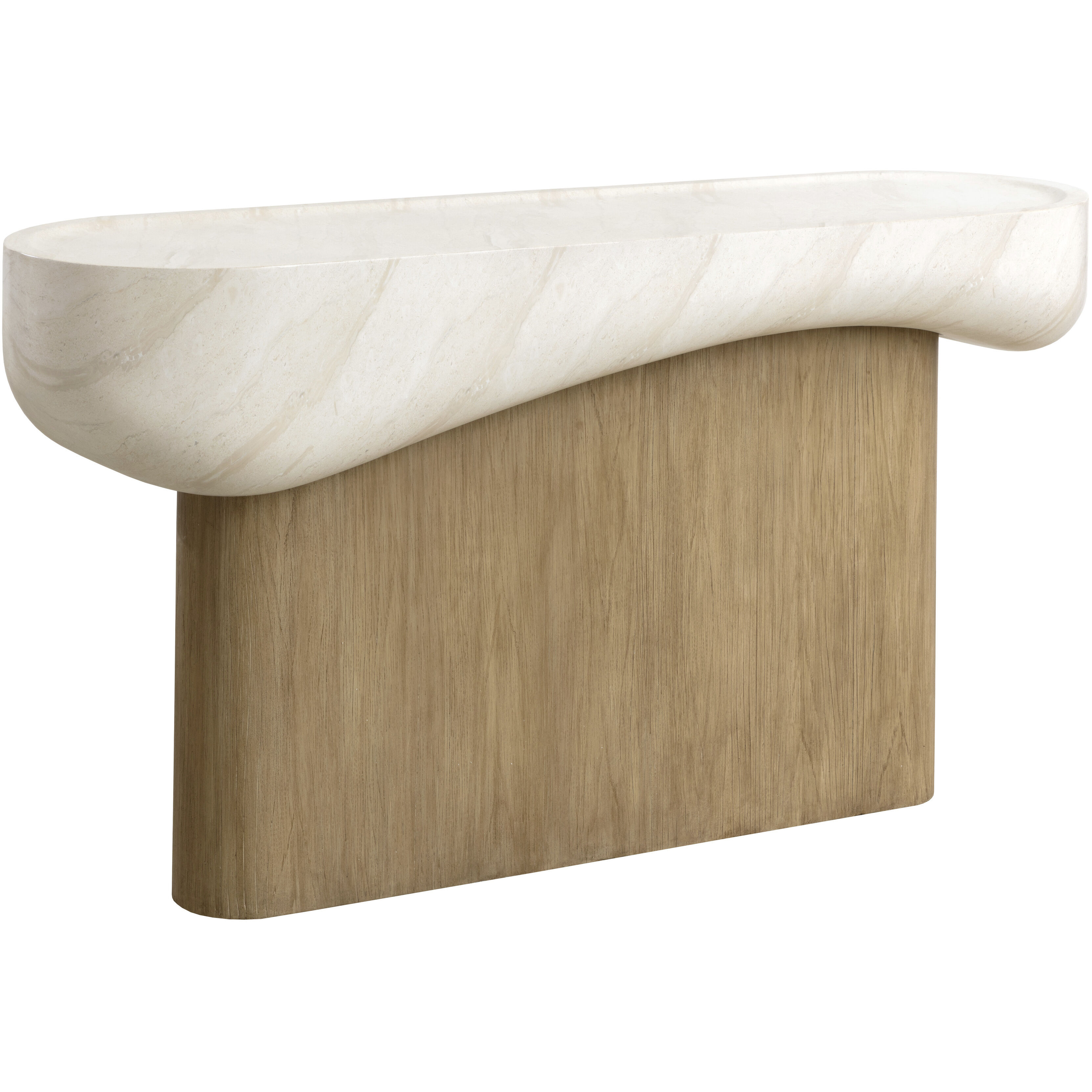 Oreste 64.5 X 34.5 inch Light Brown with Cream Outdoor Console Table